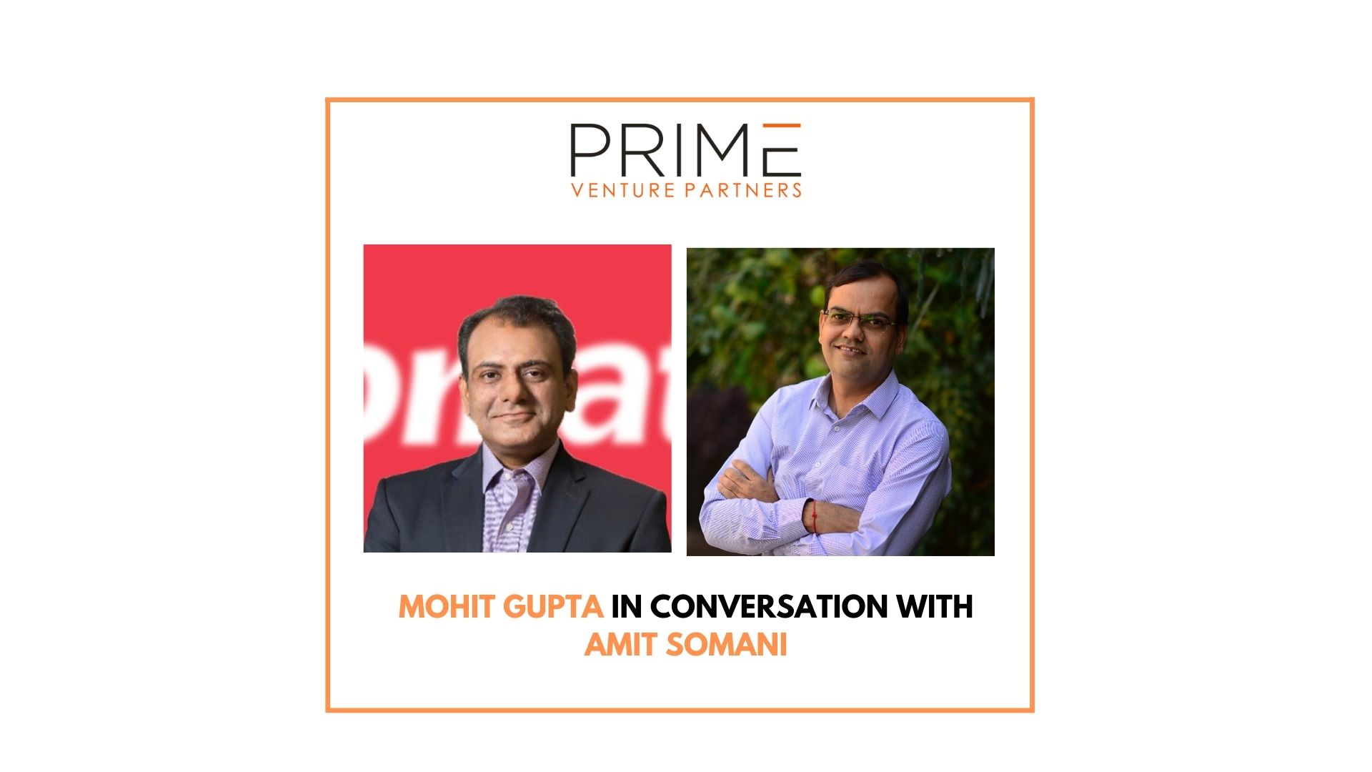 A graphic with guest(Mohit Gupta) and host's (Amit Somani) name and image.