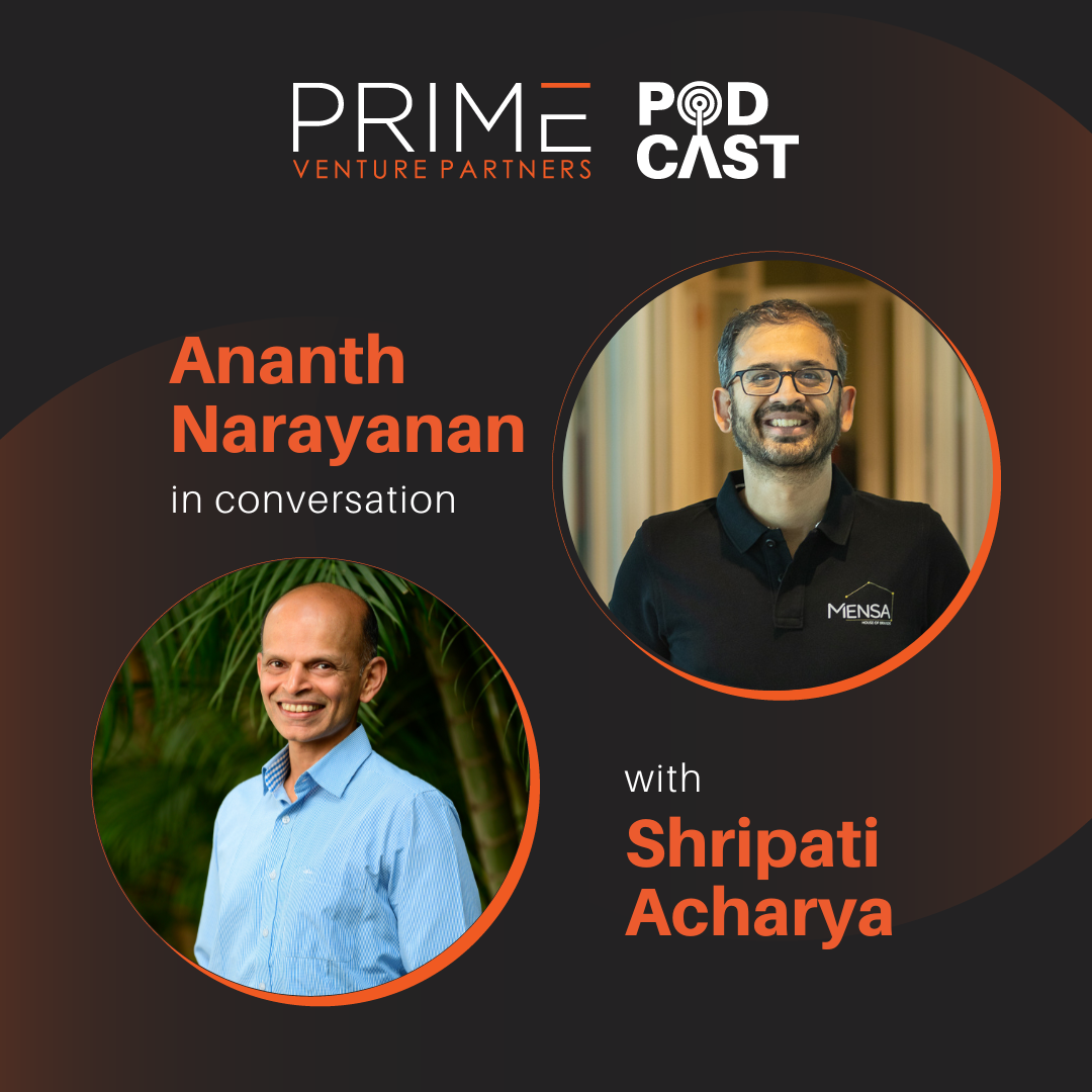 A graphic with guest(Ananth Narayanan) and host's(Shripati Acharya) name and image