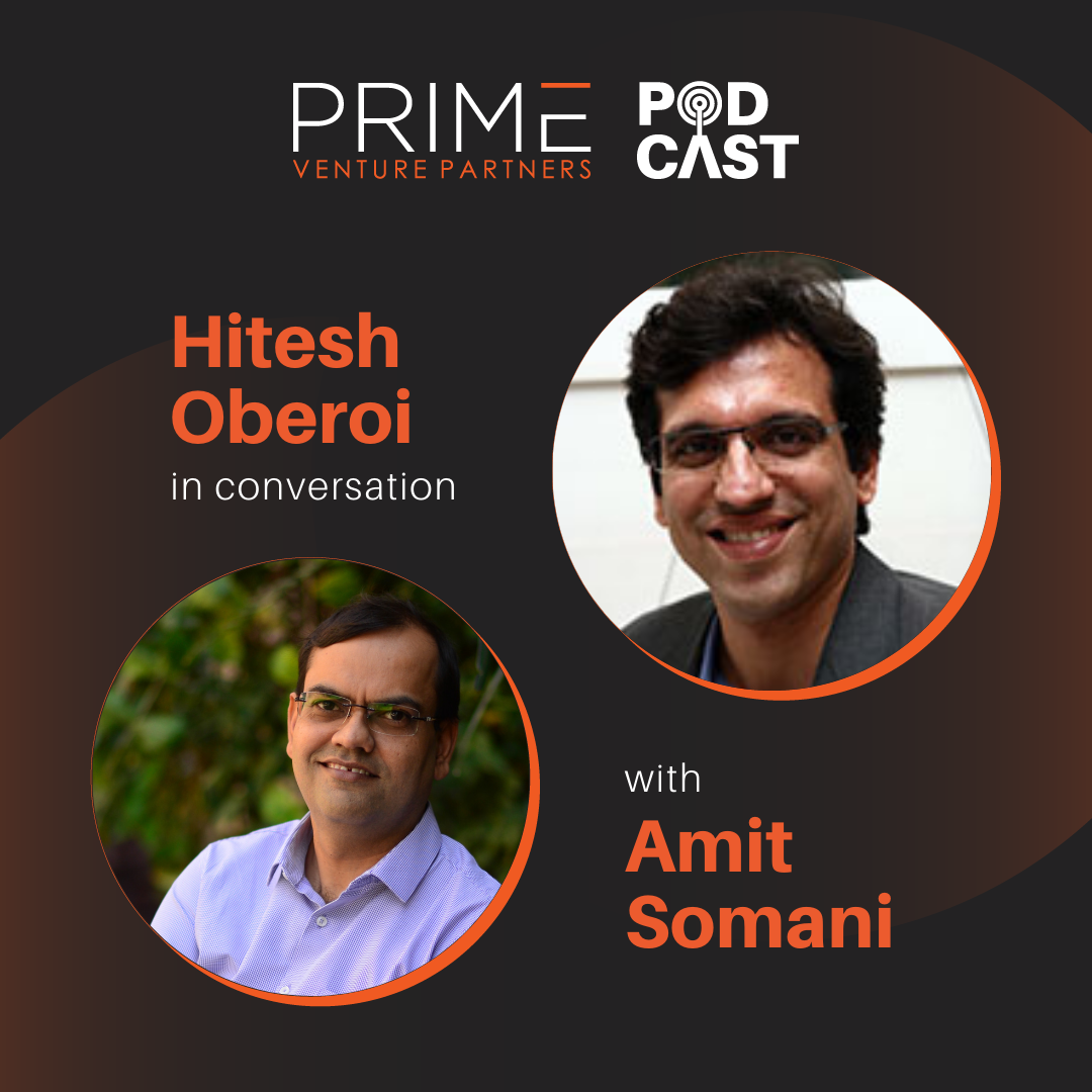 A graphic with guest(Hitesh Oberoi) and host's (Amit Somani) name and image