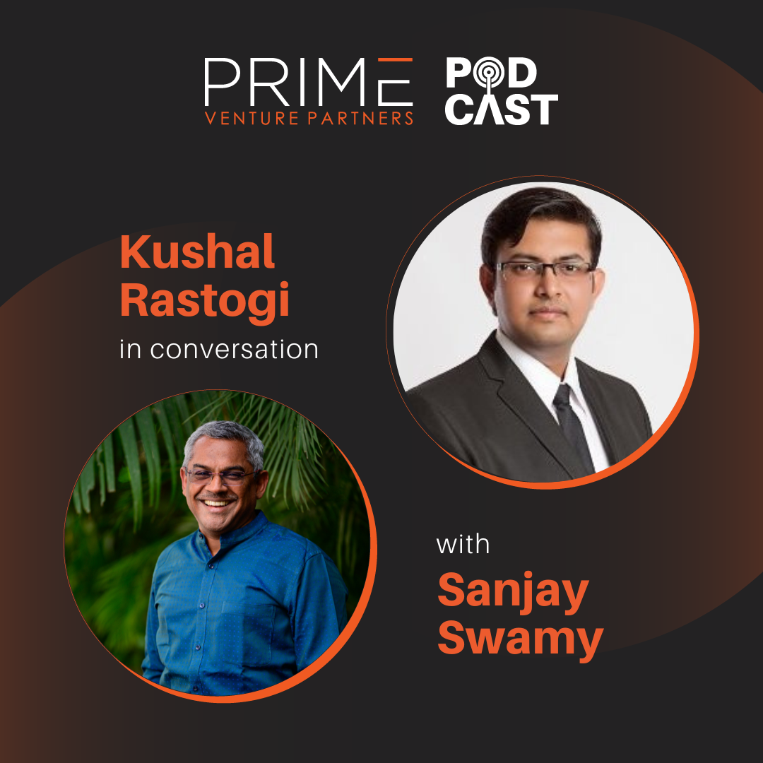 A graphic with guest(Kushal Rastofi) and host's(Sanjay Swamy) name and image