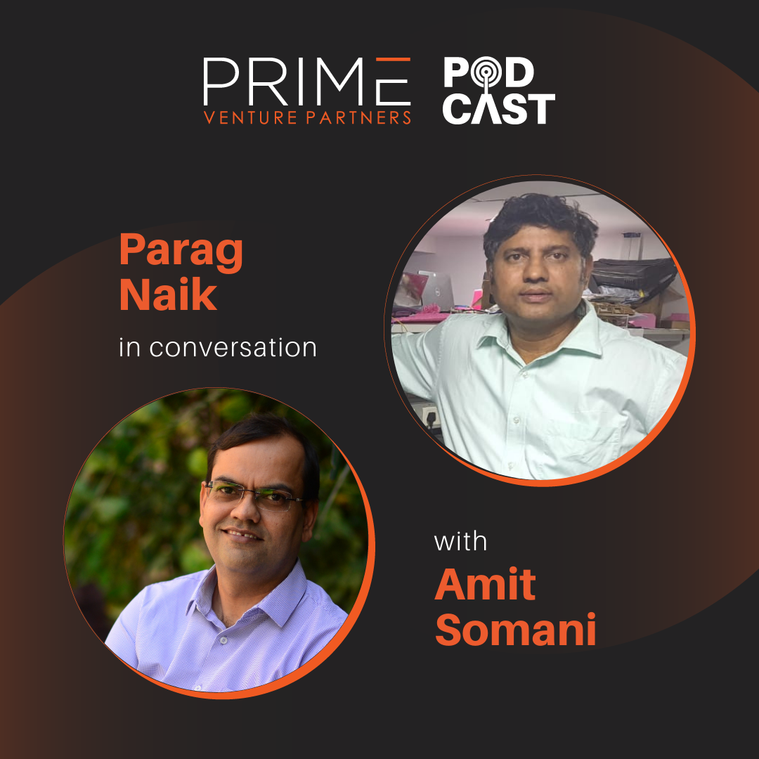 A graphic with guest(Parag Naik) and host's (Amit Somani) name and image