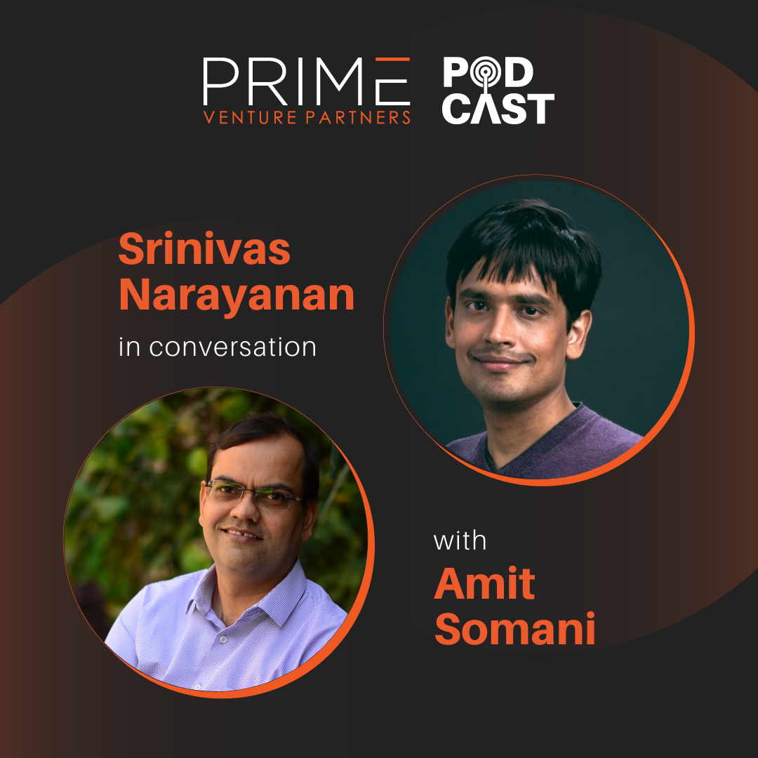 A graphic with guest(Srinivas Narayanan) and host's (Amit Somani) name and image