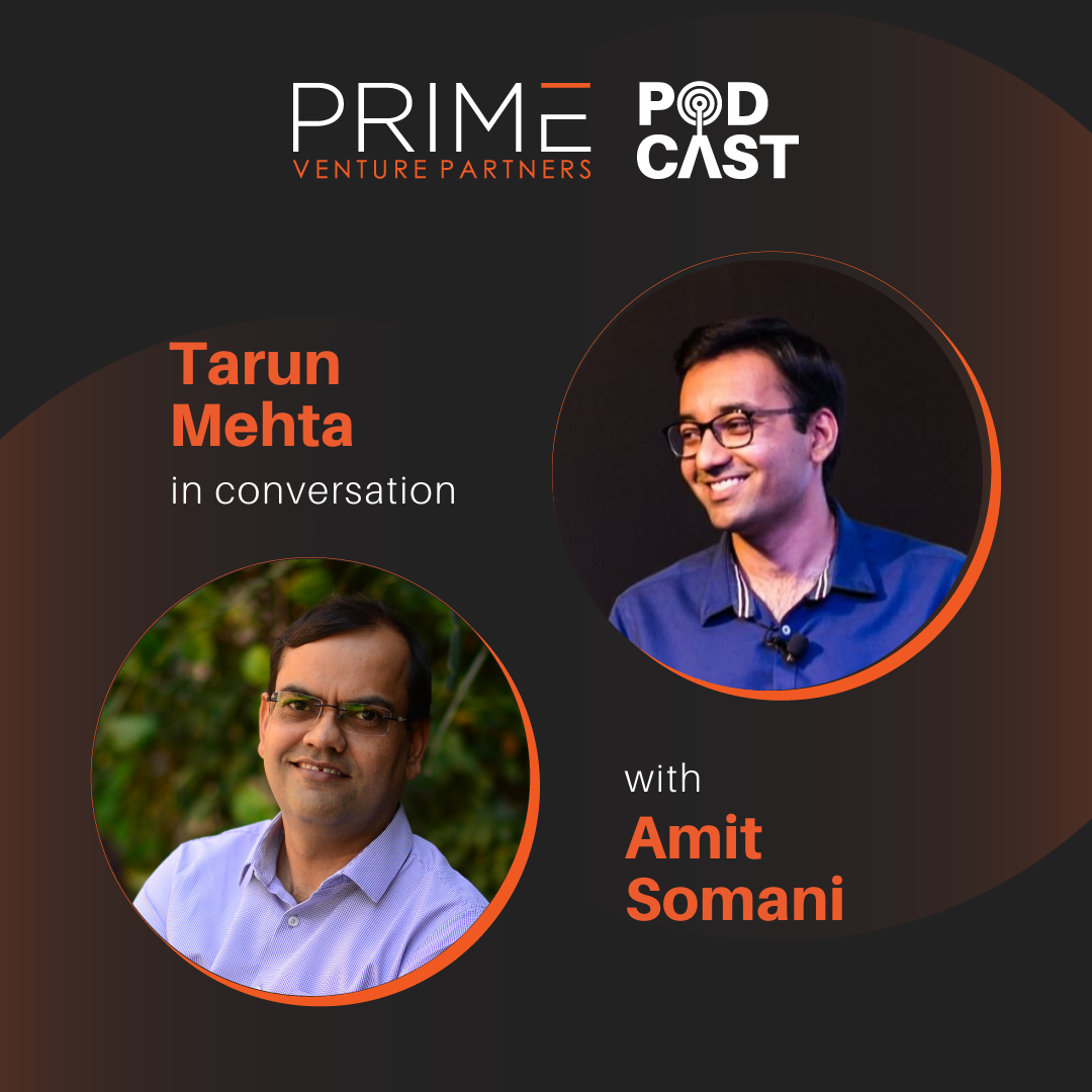 A graphic with guest(Tarun Mehta) and host's (Amit Somani) name and image